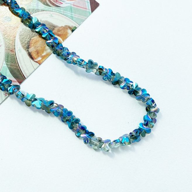 헤세드 [대용량 100개] 11컬러 론델 나비 비즈 론델컷, AB 투톤그린