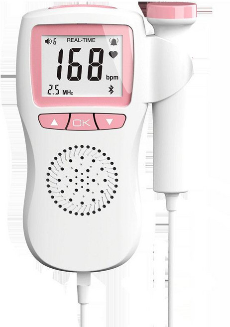 아기심장 소리듣는기계 태아 임산부 심음 측정기 선물, 커플링제 2개 충전식