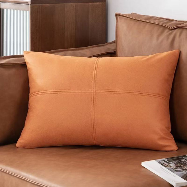 ZCBV소파가죽쿠션 직사각 베개 솜포함 북유럽 쇼파 디자인ZCBV, D. 주황색