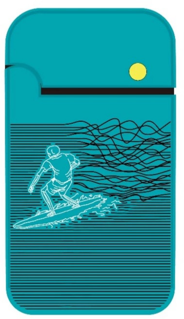 電弧打火機 衝浪圖案, 湖水藍, 1個