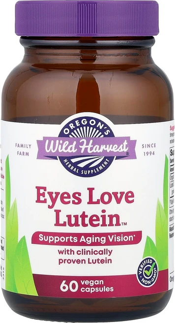 Oregon's Wild Harvest Eyes Love Lutein™ 60 Vegan Capsules, Oregon's Wild Harvest Eyes Lov, 1개, 60정 - 쿠팡