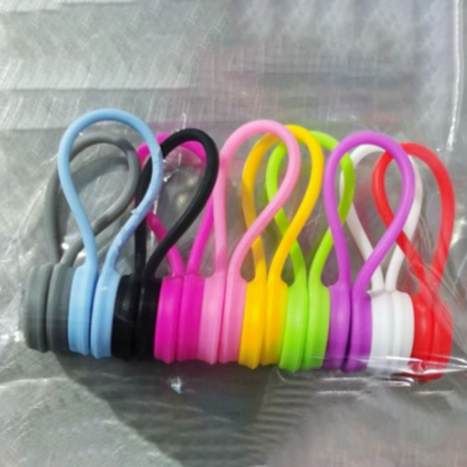 앞날창창 다용도 마그네틱 실리콘 케이블 선 정리 홀더, 혼합색상, 10개