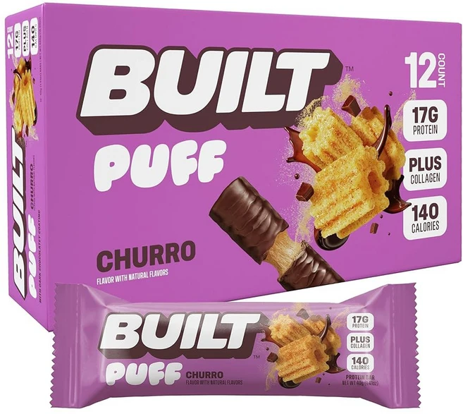 Built Bar 에너지바 빌트 바 퍼프 프로틴 다양성 팩 콜라겐 이동 중 간식 아침 식사 혼합 샘플러 12개입 - 쿠팡