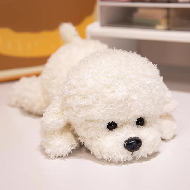 민티아 리얼 푸들인형 봉제강아지 33cm, 화이트