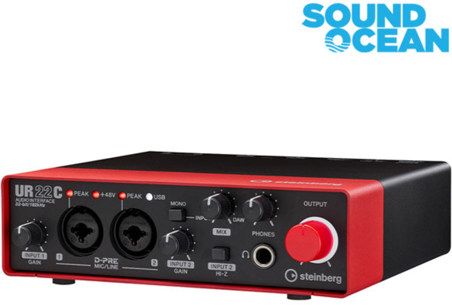 스테인버그 USB 오디오 인터페이스, UR22C Red, 혼합색상