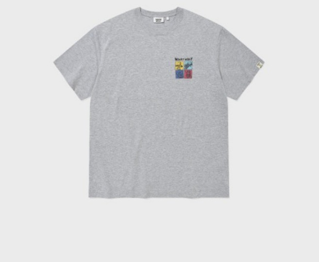 와키윌리 WACKY WILLY 8컷 그래픽 반팔티셔츠 그레이 WA2602ST12GR 538601