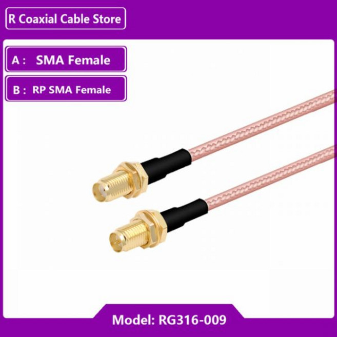 SMA 커넥터 RF 동축 점퍼 피그테일 수 플러그-SMA 어댑터 와이파이 안테나 라우터 익스텐션 케이블용 RG316 케이블, [05]SMA F to RP SMA F_[03]15CM, 1개