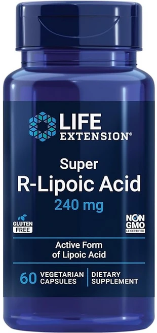 라이프익스텐션 슈퍼 R-리포익 애시드 240mg 베지테리안 캡슐, 60정, 1개 - 쿠팡