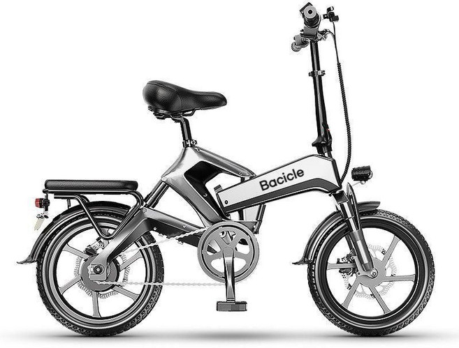 Bacicle 전기자전거 자토바이 2026년 48V 접이식 전동 팻바이크, 실버 블랙 순수 전기  약 50km