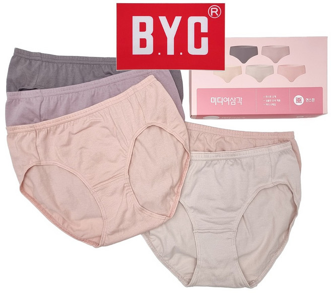 BYC 프리미엄 면스판/면팬티 성인 여학생 팬티 5p