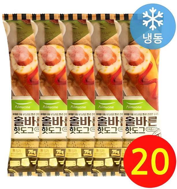 풀무원 올바른 핫도그, 75g, 20개