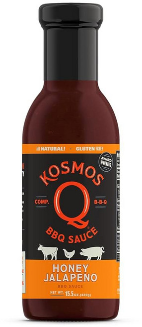 Q 피치 하바네로 바비큐 소스 갈비 돼지고기 닭고기 또는 가슴살을 위한 매콤한 진한 마리네이드 & 복숭아와 후추로 마무리 유약 글루텐 프리 15.5, Honey Jalapeno BBQ Sauce, 1개