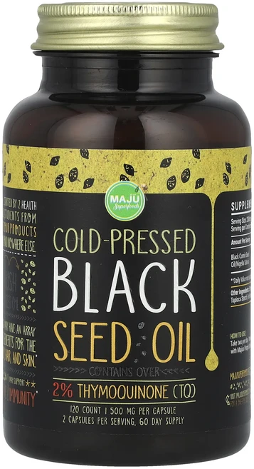 새해 첫좋은선물 Maju Superfoods 냉압착 블랙씨드 오일 500mg 120개 제대로 할인합니다, MajuSuperfoods냉압착블랙씨드오일500mg12 - 쿠팡