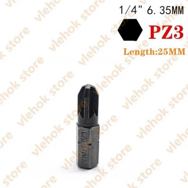 DEWALT 6.35MM 1/4 "만능십자만능십자드릴비트 높은 전기 스크류 드라이버 만능십자드릴 세트 경도 스크린, 01 25MM PZ3