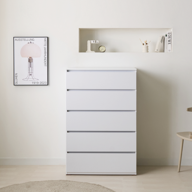 어레어 레온 2단 3단 4단 5단 800 600 드레스룸 안방 원룸 서랍장, 화이트