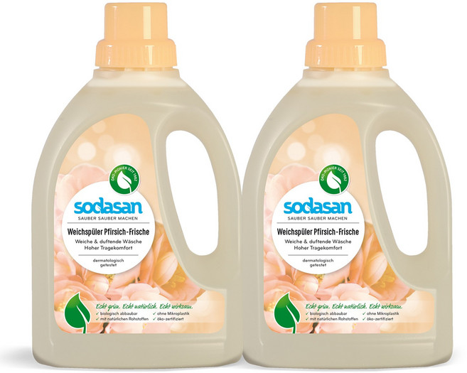 소다산 섬유유연제 복숭아향 750ml, 2개