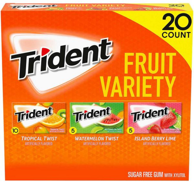트리덴트 무설탕 자일리톨 껌 다양한 종류 (1박스 x 20개입), 과일맛, 1박스