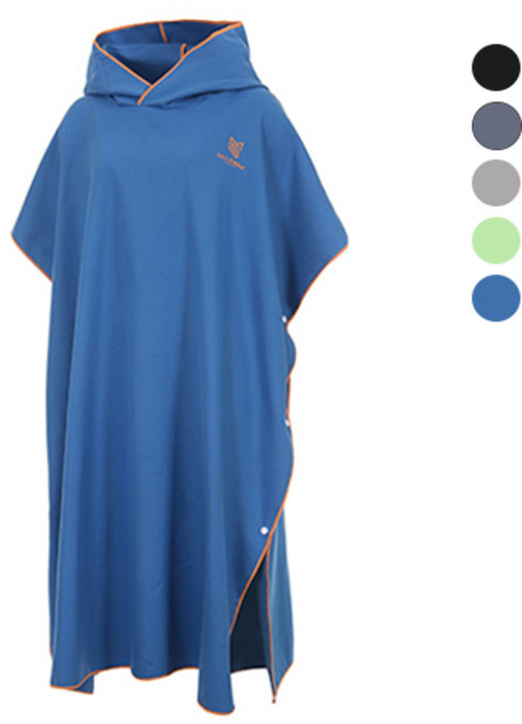 막심 스포츠 대형 비치타올 극세사 후드 판초타월, 블루, 1개