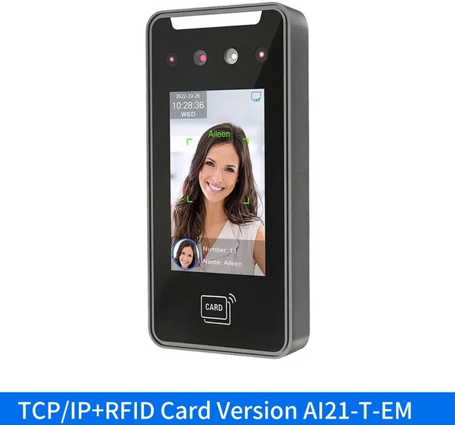 생체 인식 얼굴 시간 출석 시스템 5000 사용자 WIFI TCP/IP WG26/34 RS485 Cloud C # API 액세스 제어 리더