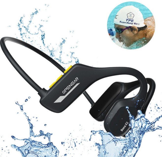 THOUSTA IP68 방수 무선 골전도 블루투스 이어폰, 블랙, Y62Pro