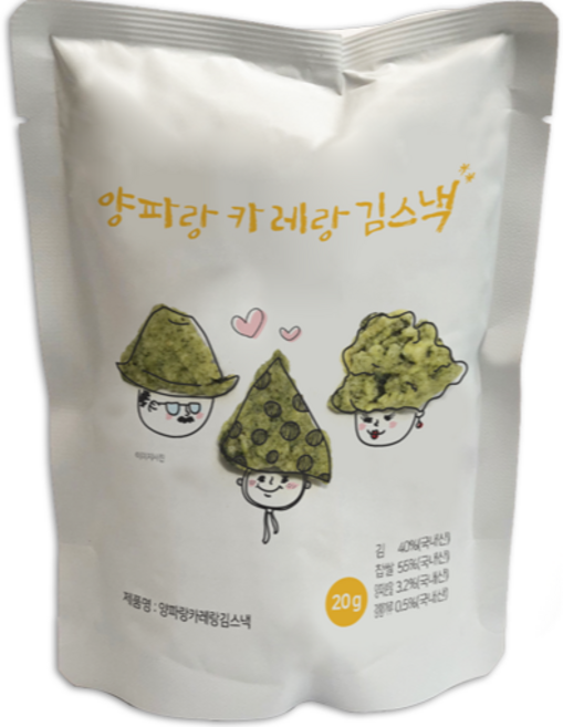 전주 수제 찹쌀 김부각 하봉마을 양파랑카레랑 김스낵 하봉식품, 4개, 20g