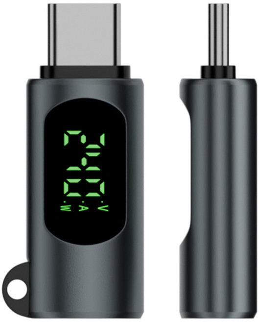 디큐브 USB- C타입 8K 암수 연걸 어댑터 OTG젠더 Led 디스플레이 PD 240W 80Gbps, 그레이