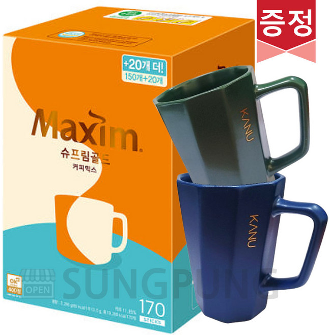 맥심슈프림골드170T + 프레임머그, 1개, 170개