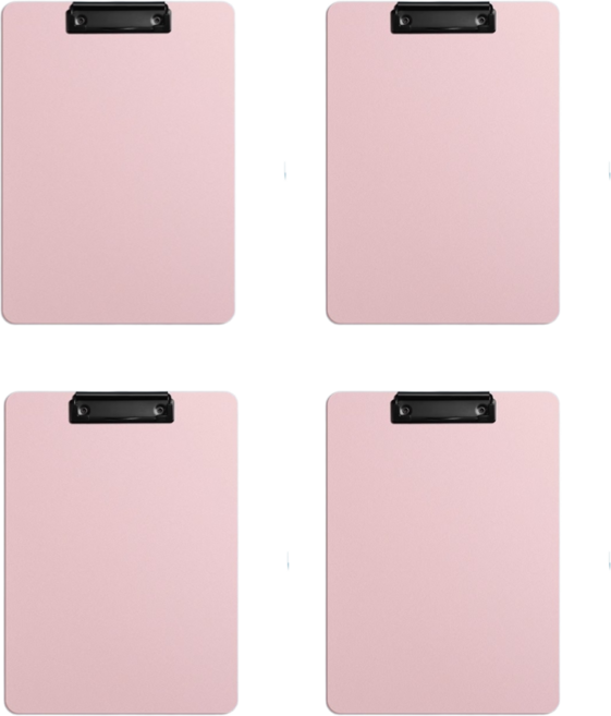 소소무역 아크릴 파스텔컬러 파일 홀더 클립보드 A4, 4개, 핑크