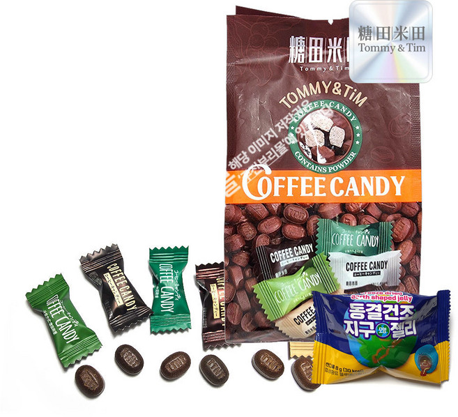 주전부리몰 타미티미 씹어먹는 커피콩캔디(100g) x 1봉+동결건조 지구젤리 1개, 100g