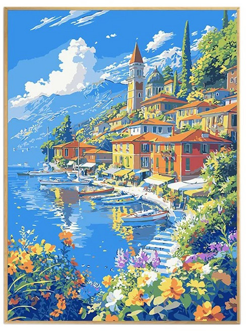 Luntim DIY 명화그리기 유화 그림 그리기 선물 아크릴화 30x40 1개, 힐링 해변 그림