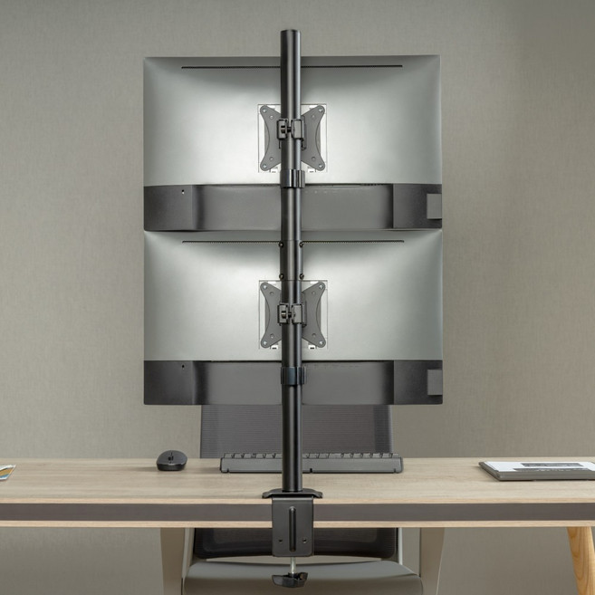 루나랩 버티컬 듀얼 블랙 수직 세로 모니터암 거치대, 화이트, 1개