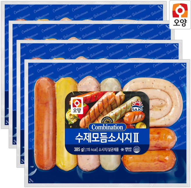 [사조오양] 수제 모듬 소시지 385g 냉동, 4개