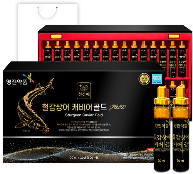 영진약품 철갑상어 캐비어 골드 /국내산 철갑상어/아르기닌/타우린, 30개, 20ml