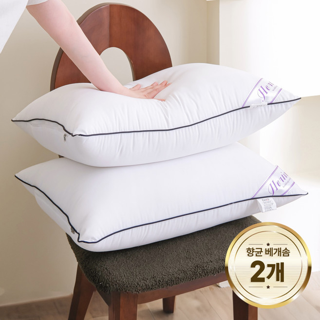 헤르티만 고중량 호텔용 마이크로화이버 향균 베개솜, 2개, 화이트