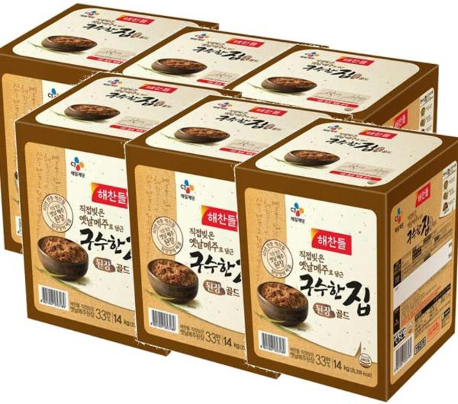 CJ 해찬들 구수한 집된장, 14kg, 6개
