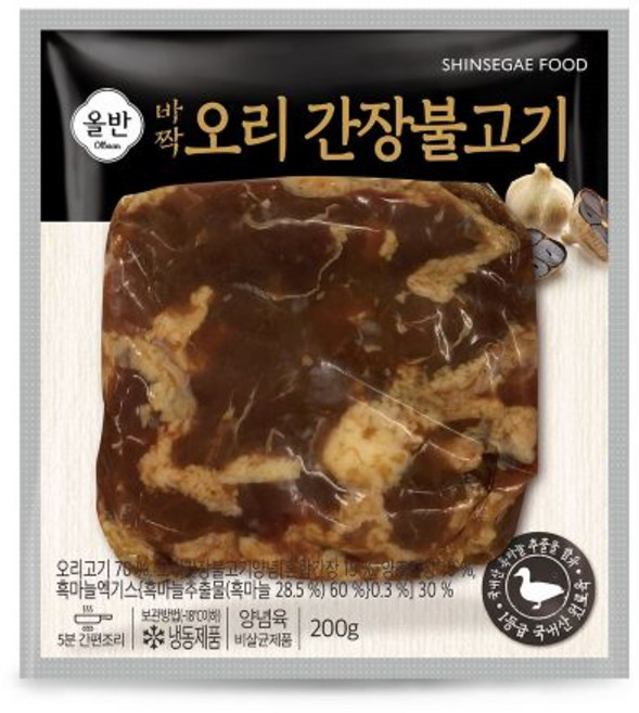 올반 바짝 오리 불고기 간장 3팩 + 고추장 3팩 1 200g 200g x 6팩, 고추장 6개