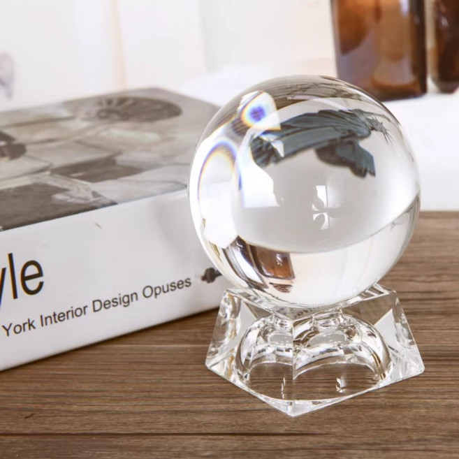 집꾸미기 투명 유리 구슬 크리스탈 인테리어 홈데코, 받침대30mm