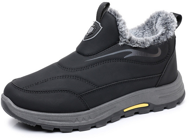 冬季加絨運動休閒雪地靴 軟底防滑舒適爸爸鞋