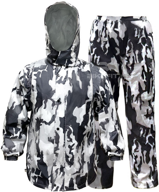 바이크핏 오토바이우비 상하의 세트 초강력방수 밀리터리 배달우비 프리미엄 경량우의, L