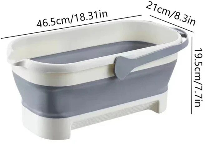 30L 접이식 양동이 직사각형 플라스틱 캠핑 대용량 세면기 가정용 청소 욕실 액세서리, 03 G, 1개