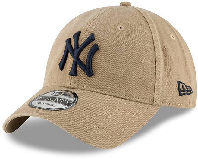 New Era MLB 카키 코어 클래식 9TWENTY 조절 가능한 모자 캡 프리 사이즈 Houston Astros., 뉴욕 양키스 카키