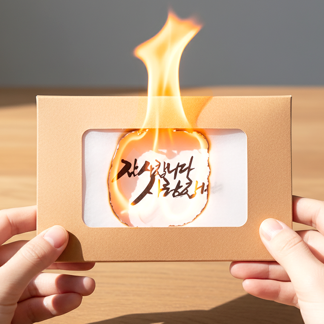 오셀러 불타는 반전 이벤트 롤링페이퍼 카드 생일 어버이날 스승의날 감사 메시지 편지, 화이트 + 크래프트, 2개