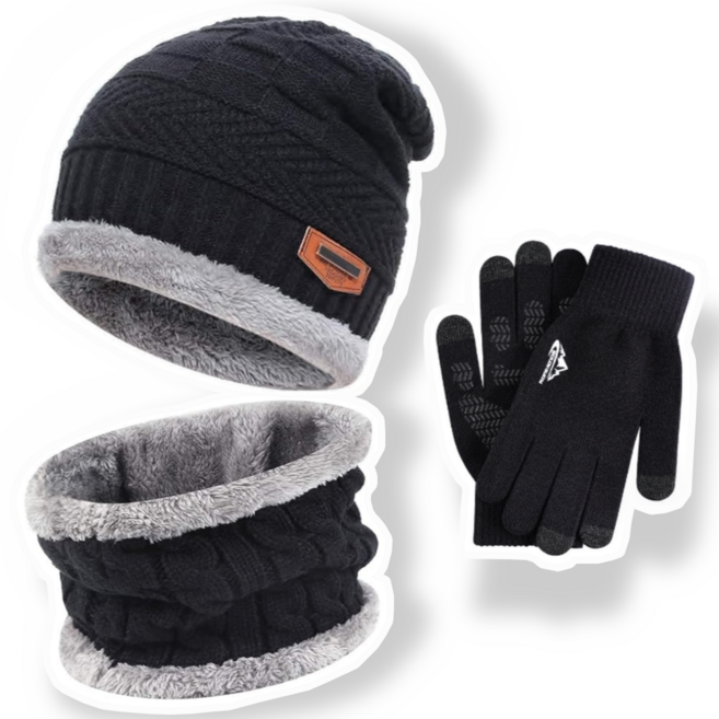 장갑 무료 가르사 겨울 방한 니트 비니 스키 털모자 + 넥워머