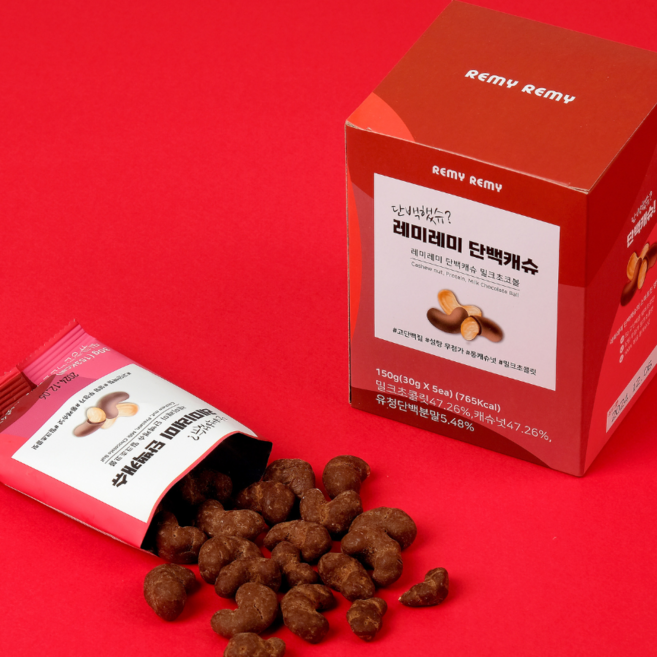 레미레미 단백캐슈 밀크초코볼, 10박스, 150g