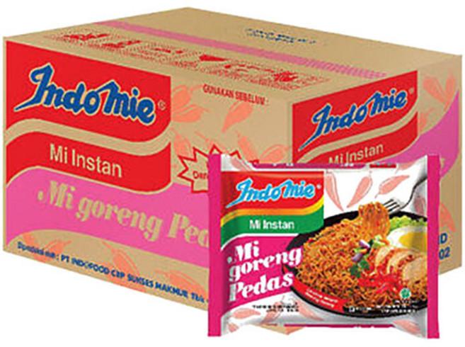 인도네시아 로컬 인도미 미고랭 볶음면 핫 앤 스파이시 indomie mi goreng pedas flavor (매운맛) 85g, 40개