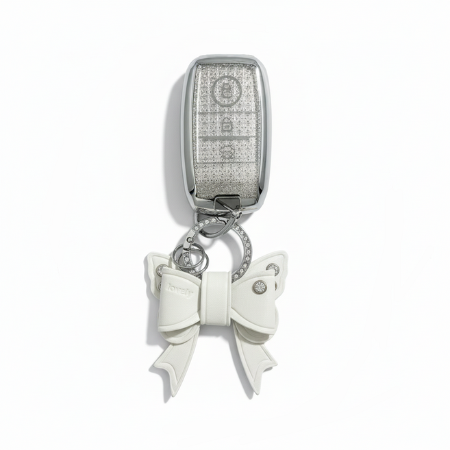 어니트 기아 호환 크리스탈 차키케이스 자동차 키링 키홀더, K-02(3버튼), 화이트