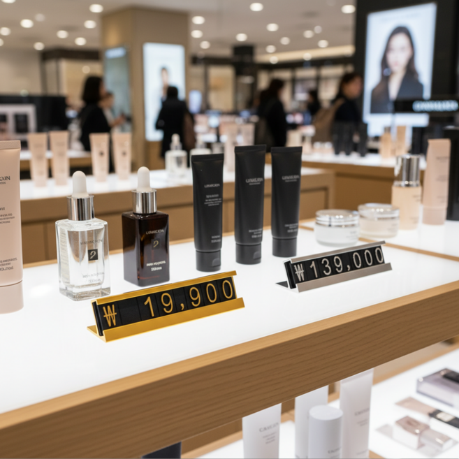 스탠드 프라이스 칩 매장 가격표, 4개, 실버