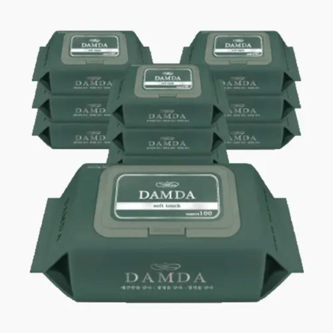 담다 캡형 물티슈 100매, 370g, 10개입, 1박스