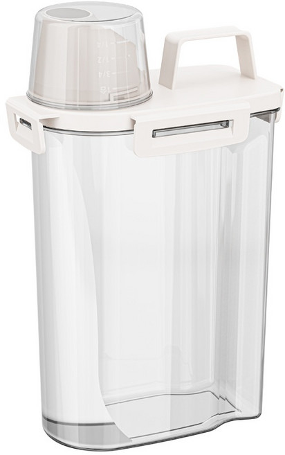 클로버 테크 고양이 강아지 간식 방습 보관 수납통, 1개, 3L, 화이트