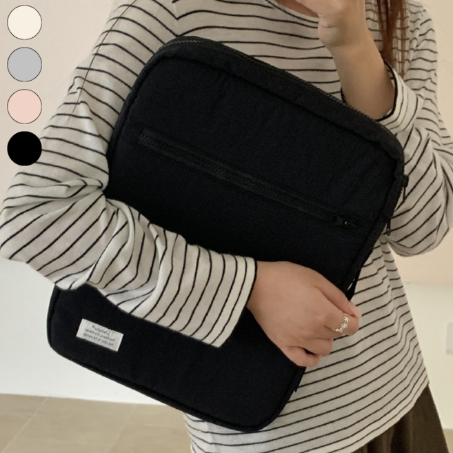 베르모어 태블릿 노트북 파우치 10인치 11인치 12인치 13인치 손잡이 휴대용 가방 케이스, 블랙